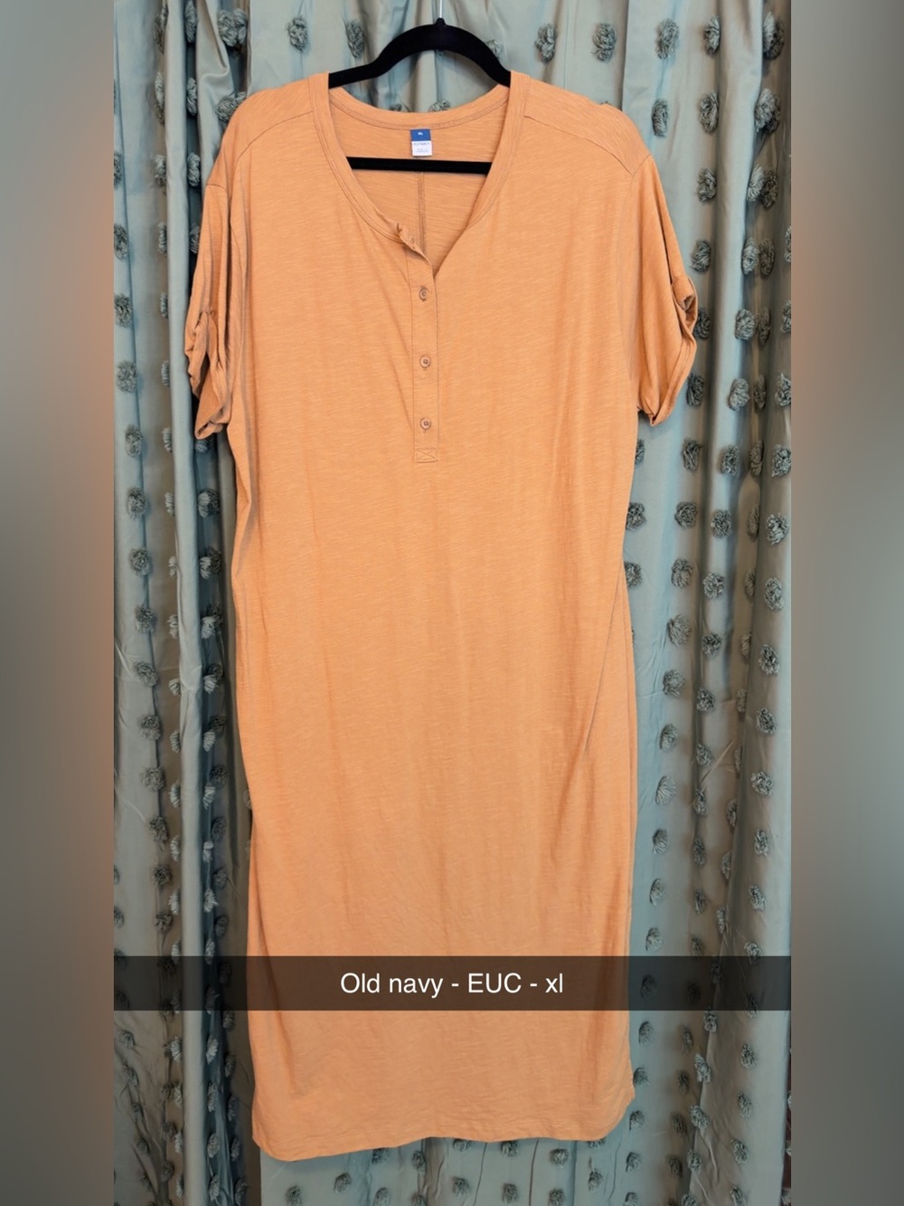 Old Navy Mustard Button-Front Midi Shirt Dress